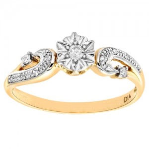 Bague diamant or