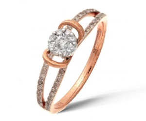 Bague diamant or rose