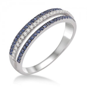 bague saphir diamants