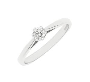 Bague solitaire or blanc